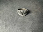 3.55g Vintage Sterling Silver 925 Filigree Heart Pattern Ring M Size 7.5