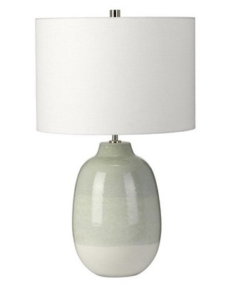 Elstead Lighting Chelsfield hellgrüne Keramik Tischlampe mit cremefarbenem Schirm neu