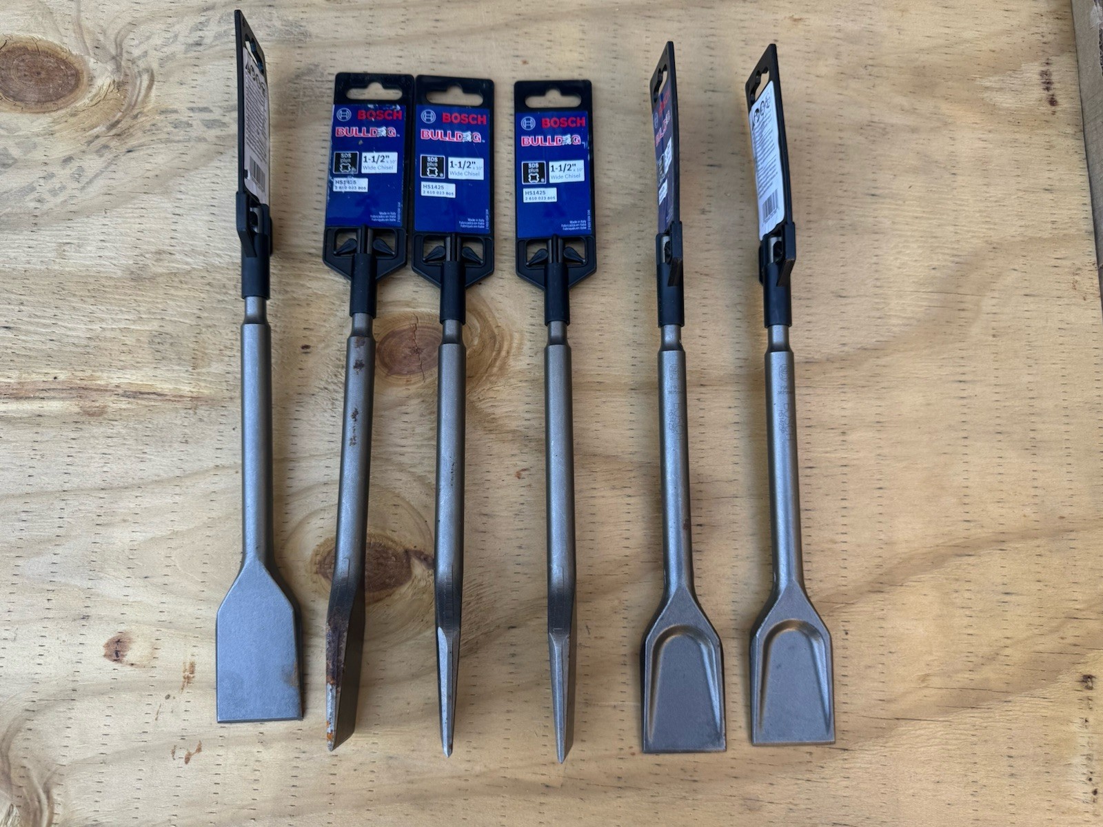 BOSCH Bulldog HS1425 SDS Plus Wide Chisel 1-1/2" x 10"L Concrete Lot Of 6 NEW