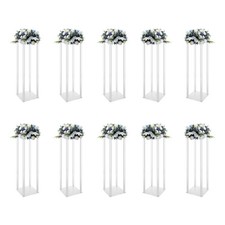 10Pcs Acrylic Clear Rectangular Flower Display Stand for Wedding Decorations