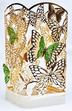 1 Bath Body Works GREEN BUTTERFLIES Foaming Hand Soap Holder Sleeve Metal Decor