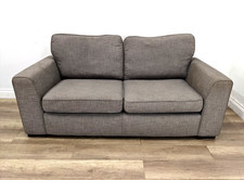 SOFA 2.5 Seater Grey Fabric Removable Cushions Wooden Feet FREE DELIVERY