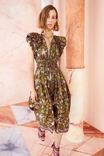 Ulla Johnson Arina Ruffled Midi Dress S 4 Women's Casual Printed Boho Midi 46021