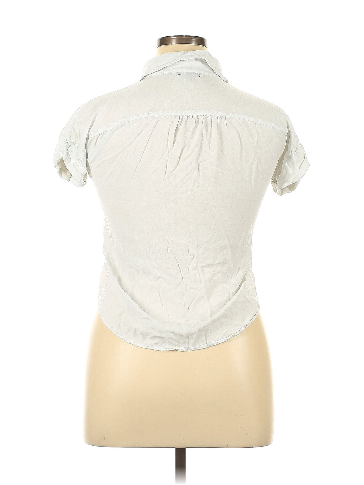 Style Envy Women Ivory Short Sleeve Button-Down S… - image 2