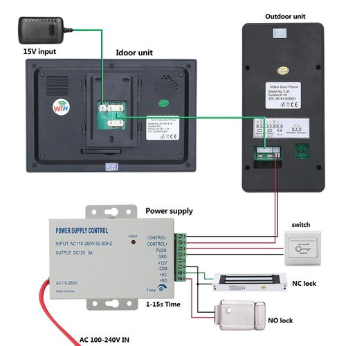Scheda IC Wifi 7" impronte digitali videocitofono citofono telecomando APP sblocco registrazione - Foto 9 di 12