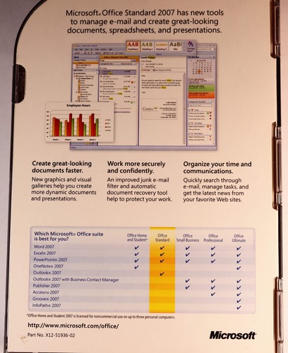 Microsoft Office 2007 Standard - Genuine CD-ROM with Product-Key - for WindowsXP - Afbeelding 11 van 14