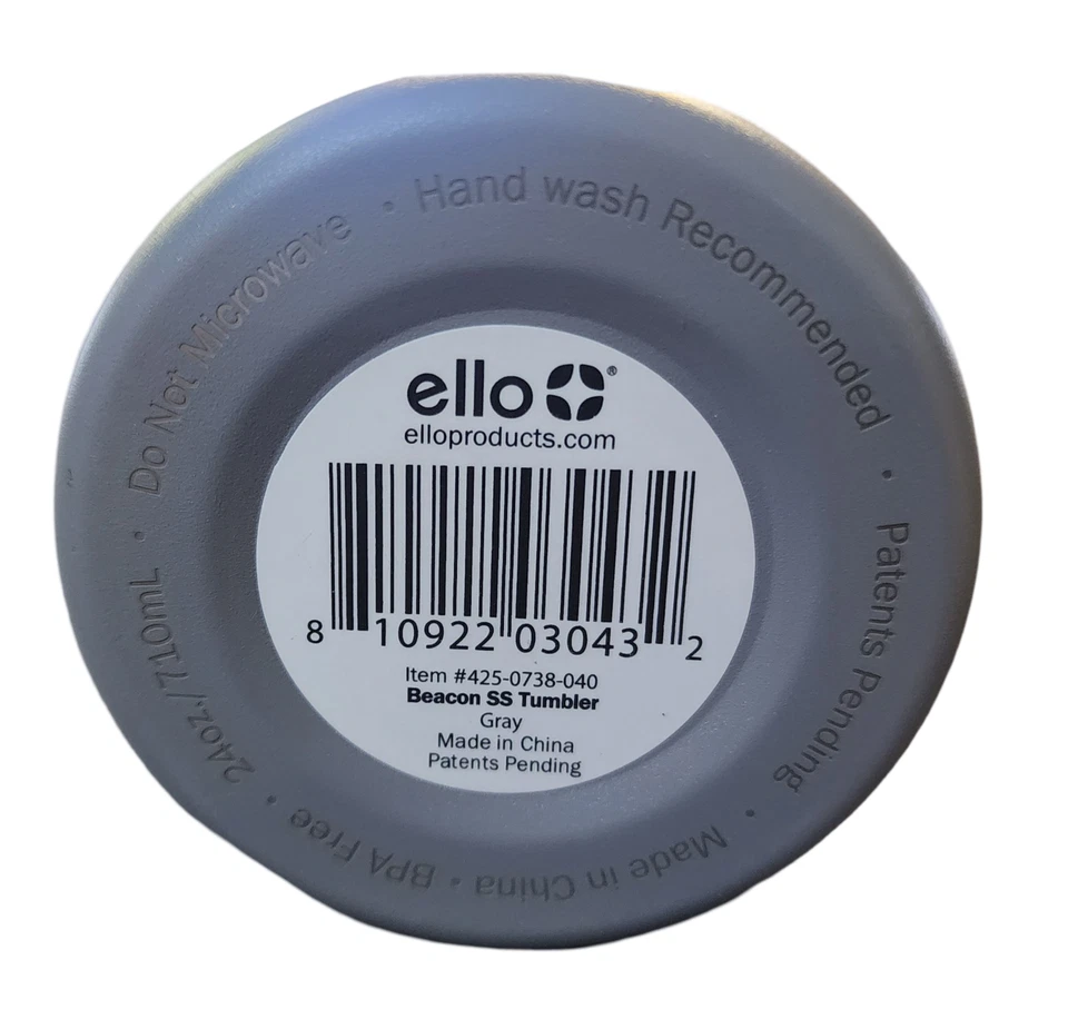 Vaso aislado al vacío de acero inoxidable Ello Beacon 24 oz - sin BPA, sin sudor Foto 4 de 4