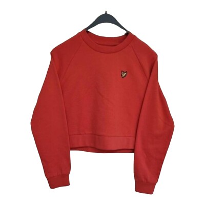 lyle and scott Orange Cropped Ladies Sweater Sz Medium Uk 10/12 BNWT Embroidered