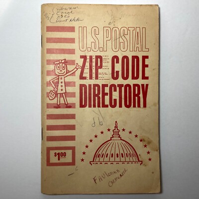 洋書 POST August 1964 U.S. Postal Zip Code Directory Unknown Publication Date Vintage