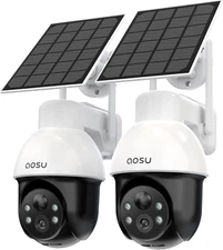 AOSU 3K/5MP Solar Security Cameras System Wireless Outdoor, Battery Powered Wifi