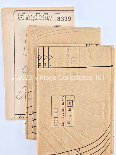 Simplicity Loose Fit Shirt Pants Skirt Tank Pattern 8339 Misses 14 16 18 20 UC - Picture 3 of 6