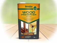Image of BARRETTINE WOOD PRESERVER DARK BROWN 5 LITRE LONG LASTING PROTECTION 