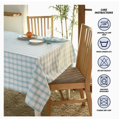 Folkulture Tablecloth 60" x 84" 100% Cotton Rectangular Tablecloth Blue & White - Picture 2 of 4