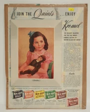 Join the Quints..Enjoy Kre-Mel VTG Advertisement 10" x 14" Dessert Powder Emilie
