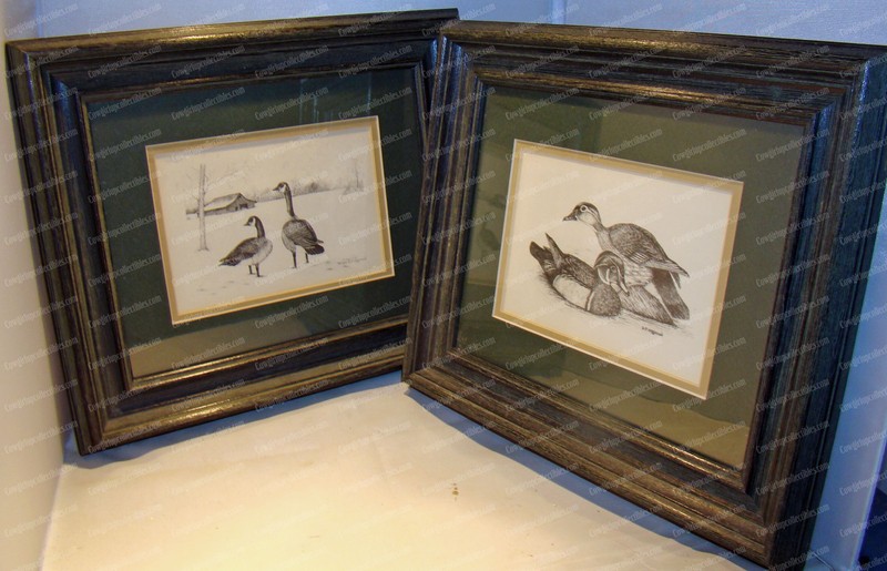 D.F. HIGGASON Wood Duck's & Canada Geese (Pencil Sketch) Signed Framed Artwork