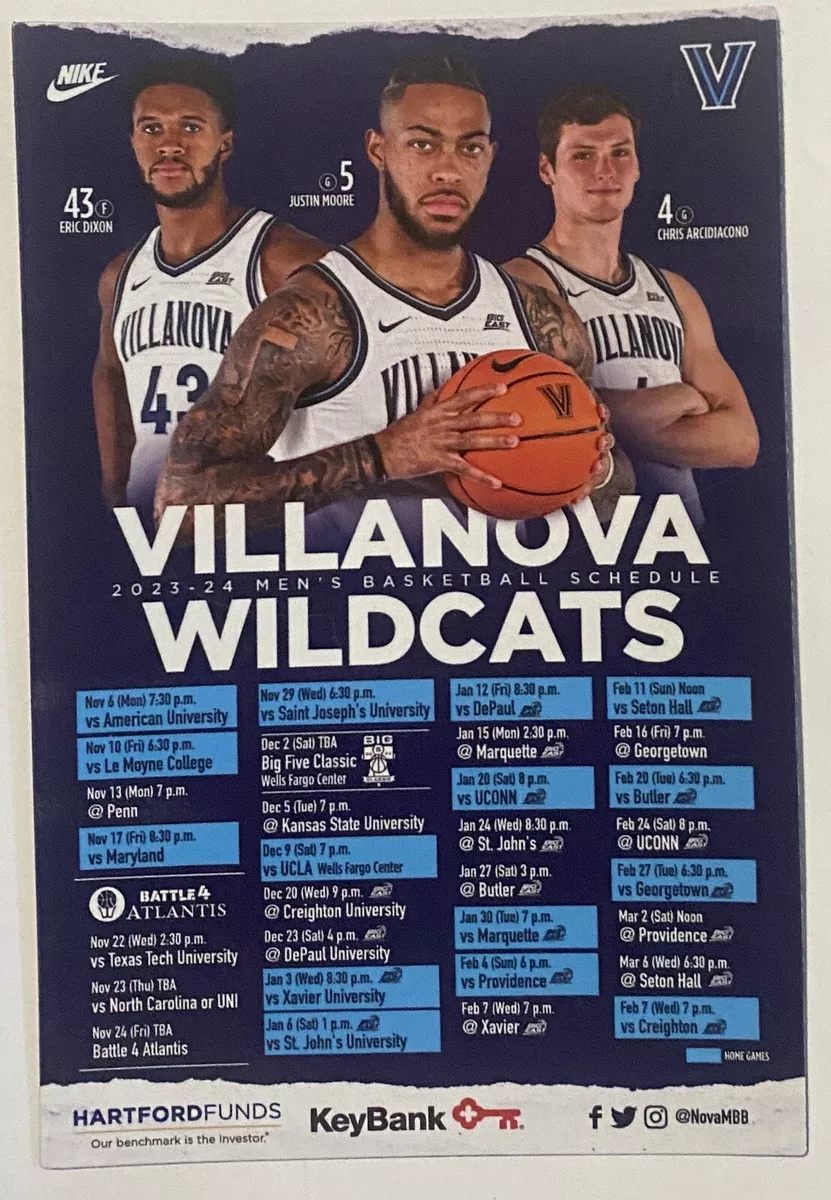 Villanova Basketball 2024 20 Schedule viv