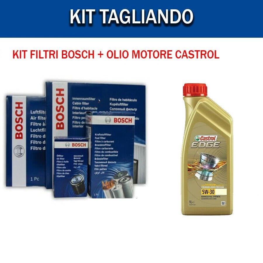 Kit Tagliando Filtri Bosch + Olio Castrol 0W30 BMW Serie 1 F20