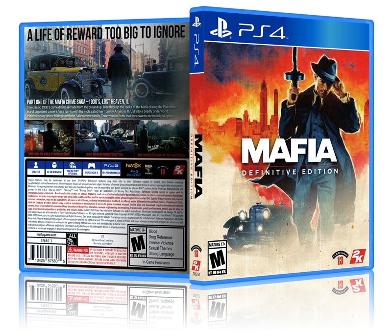 XBOX PS4 Mafia 3 Definitive CUSTOM REPLACEMENT CASE NO DISC SEE