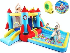 Inflatable Bounce House Playground Slide Water Park with Blower Indoor/Outdoor^^