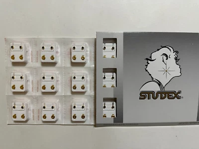 Studex Ear Piercing Gold Plated Regular Black Onyx Pearl 4MM 12 Pairs R307Y