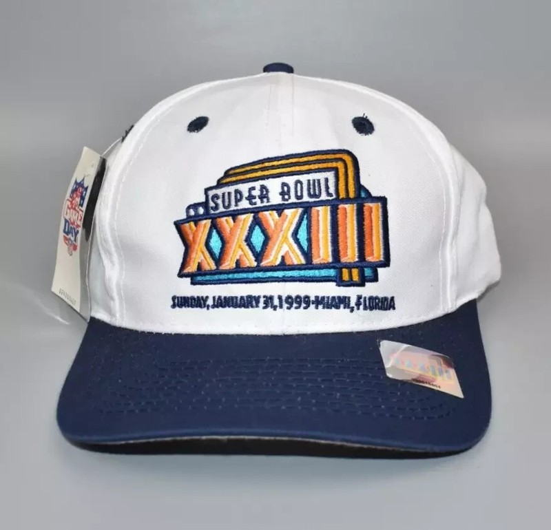 Vintage 1999 NFL Super Bowl XXXIII Logo 7 Snapback Cap Hat - NWT-New with tags