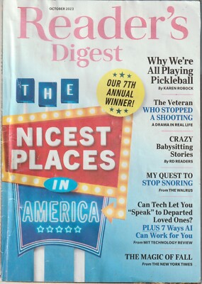 READER's Digest October 2023 Stop Snoring, Pickleball, Babysitting Stories