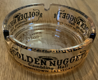 GOLDEN NUGGET Gambling Hall DOWNTOWN LAS VEGAS Glass Amber Ashtray