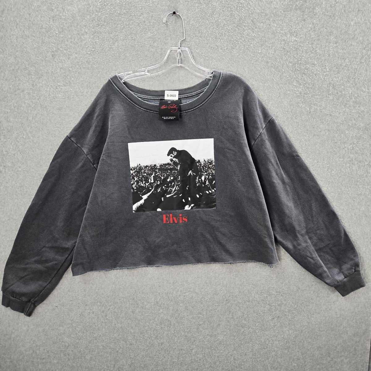 Elvis Presley x Forever 21 Women Sweatshirt 2X Gray Crop