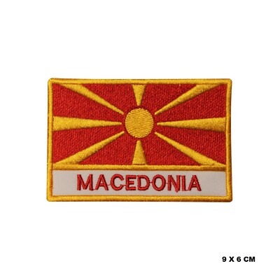 Mazedonien National Land Flagge Aufnäher Bügelbild Patch Aufnäher bestickt Patch