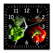 BM Wanduhr 30 cm x 30 cm  leises Uhrwerk Funkuhrwerk Küchenuhr Gemüse 9295-1a WZ