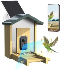 Upgraded Smart Bird Feeder with Camera Solar Powered 2K Live Feed Cam for Outdoo