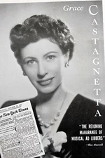 GRACE CASTAGNETTA Composer 1940s Booking Ad Concert Orchestra Performer