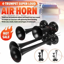 600DB Electric Air Horn Super Loud Train 4 Trumpets Car Truck Boat Speaker