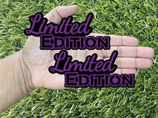 Limited Edition Emblem Badges Purple On Black Set Of 2 Custom Made Emblems New