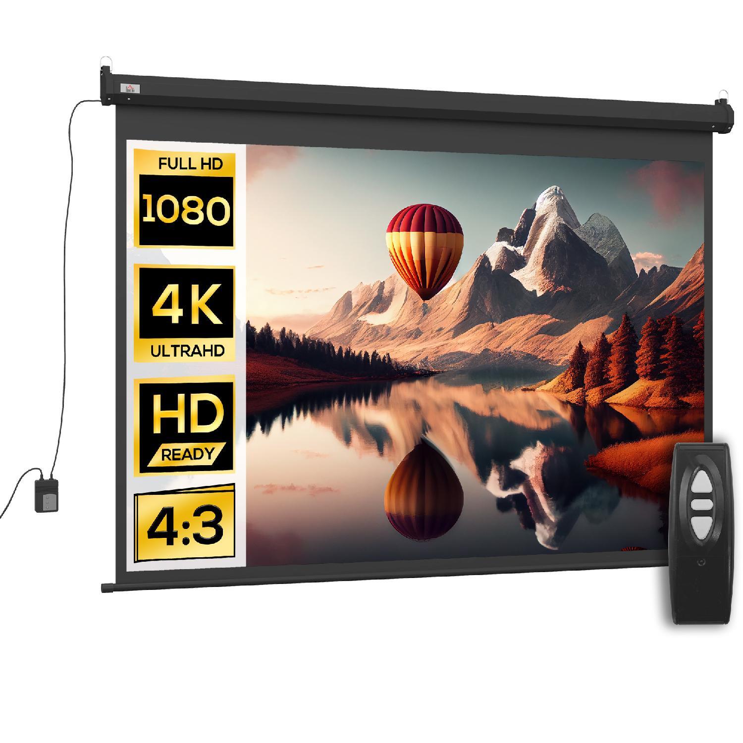 DecHome BKA737F Schermo 100" 4:3 203x152 cm - Design Minimal Nero