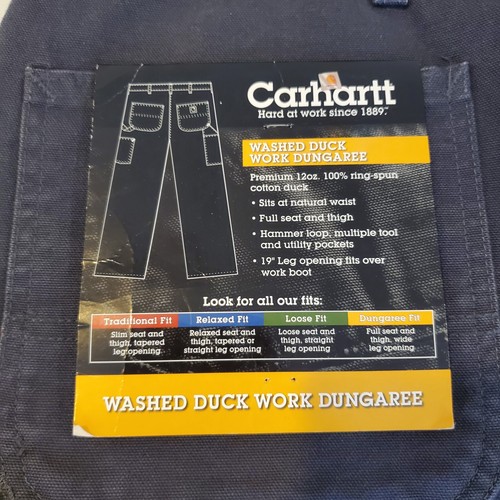Carhartt Latzhose Fit Single Knee Gr. 48 x 32 Navy Blau Neu mit Etikett - Bild 3 von 6