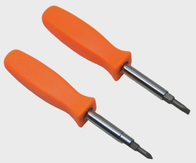 2pc 6 in 1 Screwdriver Quick Change Driver Phillips # 1, 2 Slotted