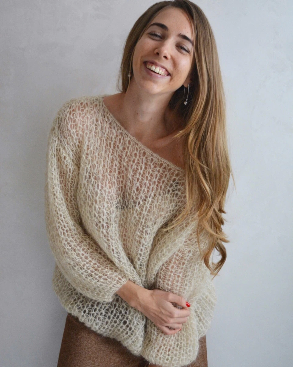 Cream top mohair sweater