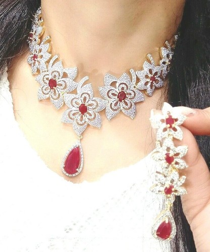 Indian Bollywood Red Stone Choker 
