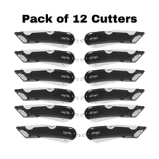 Easy Cut 1000 White Safety Box Cutter Tool (Pack of 12 Cutters)
