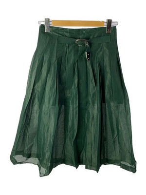 TOGA PULLA 20SS Polyester Mesh Skirt, Size 34, Green, TP01-FG234