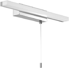 Bathroom Over Mirror Light with Pull Cord 15W, IP44 Waterproof LED Bathroom Wall