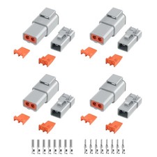 32 PCS Deutsch DTP Connector Kit 2 Pin Automotive Waterproof 2Pin-4 Set
