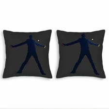 Set of 2 18x18in Throw Pillow Covers - Vibrant Gradient Silhouette Design