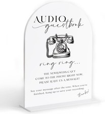 Audio Guest Book Sign White Arch Acrylic Wedding Sign Audio Guest Book