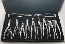 11 Pcs Dental Extraction Forceps Kit-51,67A,17,13,18,22,1,6C, 76S,F301 & Ronguer