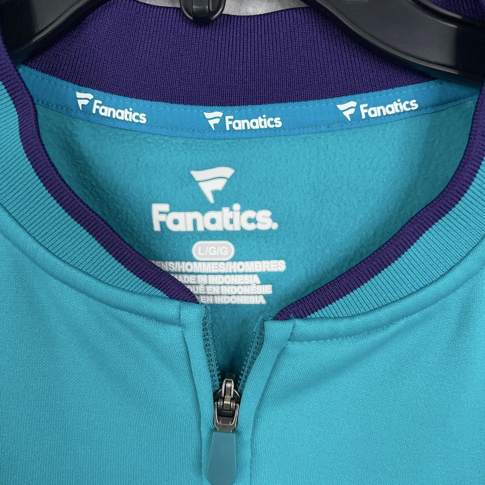 Jaqueta Charlotte Hornets masculina grande azul-petróleo roxa NBA basquete zíper completo aquecimento - Imagem 4 de 4