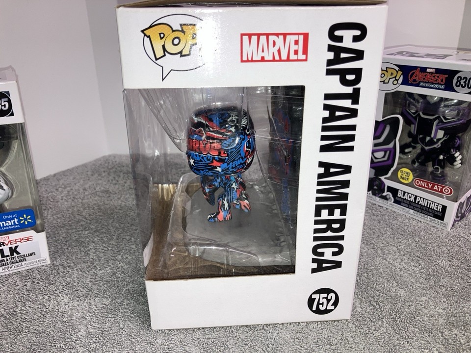 Lot of 3 Funko Pop! Marvel Hulk 635 Black Panther 830 Captain America ...