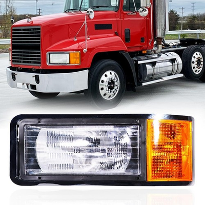 #ad Mack Left Headlight CH600 CH613 CL600 1990 2006 w Turn Signal DOT SAE $74.89