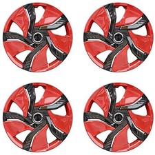 Xhuangtech 4pcsset Car Chrome Wheel Rim Skin Cover Hub Red Black 15inch Xhuangtech 4pcsset Car Chrome Wheel Rim Skin Cover Hub Red Black 15inch